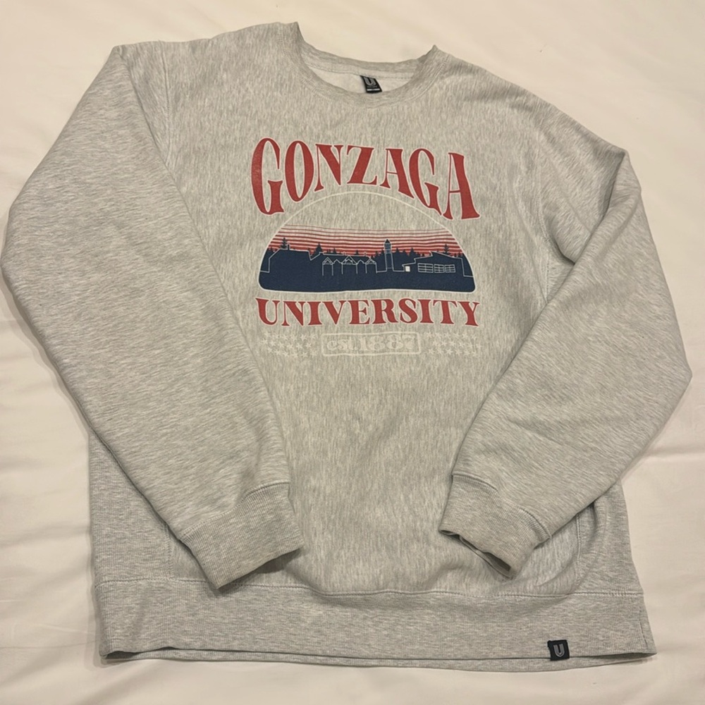 Gonzaga Bulldogs Uscape Apparel Heavyweight Sweatshirt - Heather Gray, Size XL